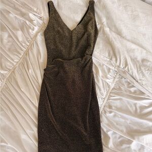 Bisou Bisou Black and Gold shimmer Dress